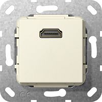 Розетка HDMI без рамки Gira System55 1-м. 16А кремовый глянец картинка